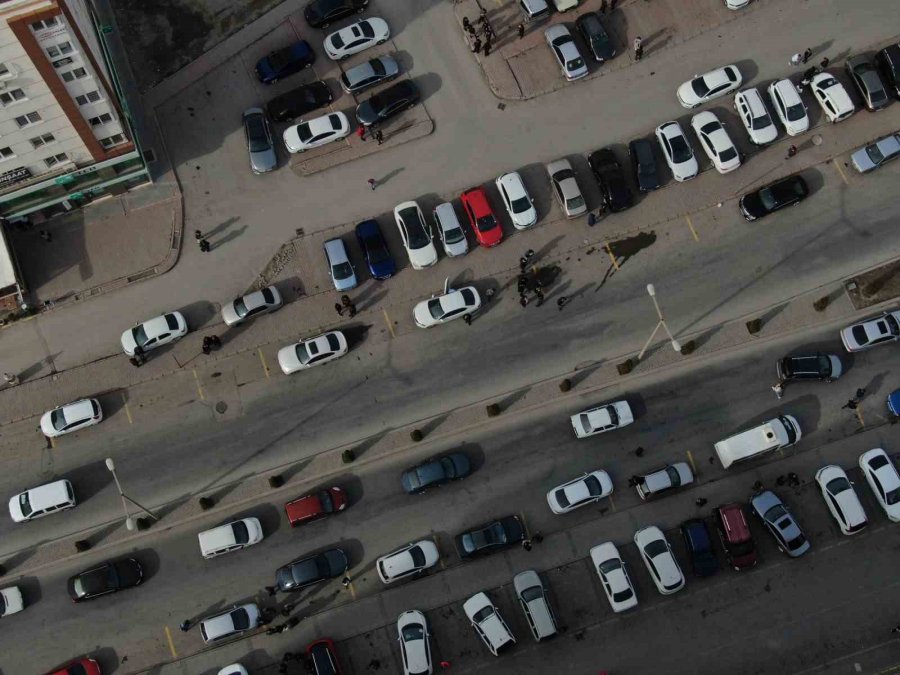 Kayseri’de Deprem Paniği Havadan Görüntülendi