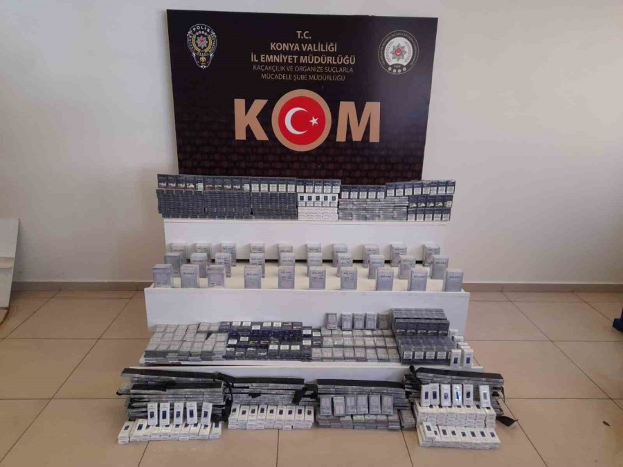 Konya’da 2 Bin 500 Paket Kaçak Sigara Ele Geçirildi