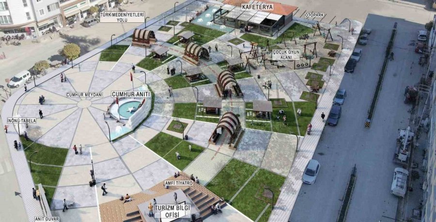İnönü Belediyesi’nden Cumhur Meydanı Ve Park Projesi