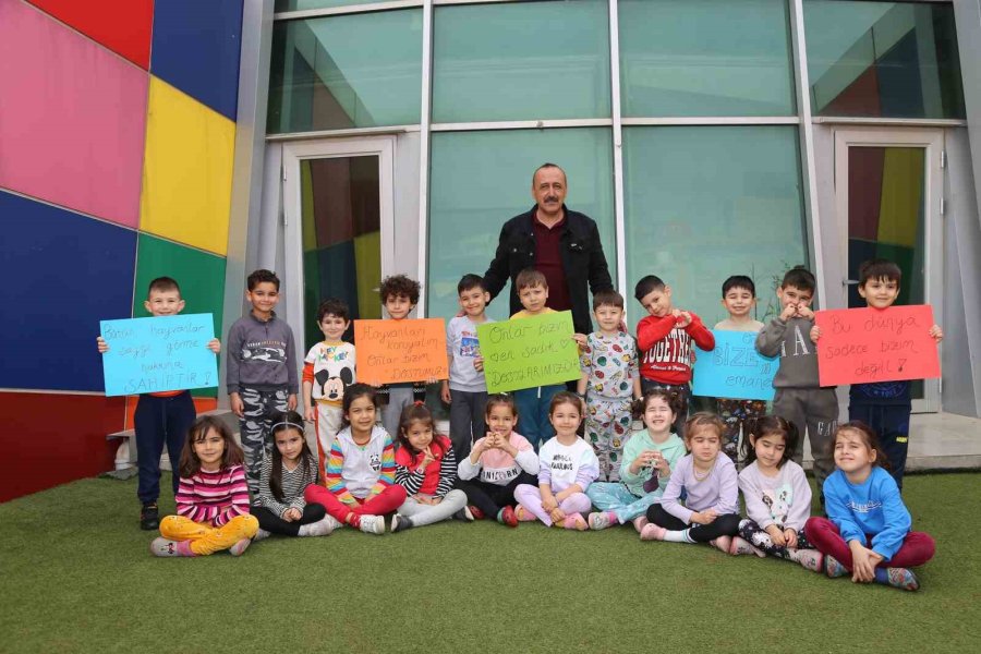 Minikler Hayvanlar İçin Geri Dönüşüm Malzemelerinden Mama Kapları Yaptı