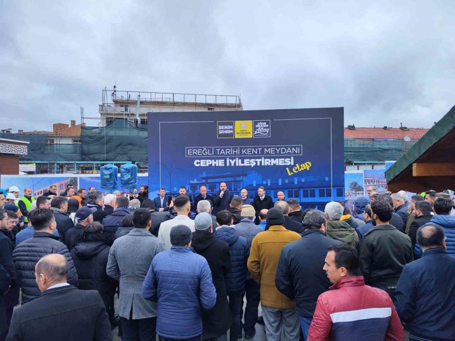 Konya Büyükşehir Ereğli Kent Meydanı’ndaki Dükkanları İhya Ediyor