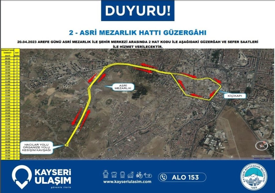 Büyükşehir’den Mezarlıklara Ücretsiz Ulaşım