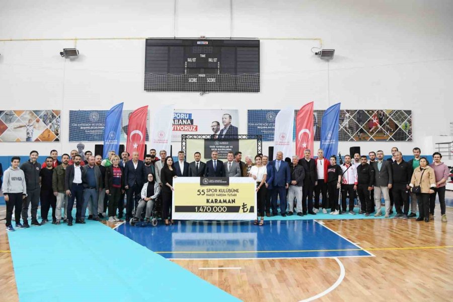 Karaman’da 55 Spor Kulübüne Nakdi Yardım