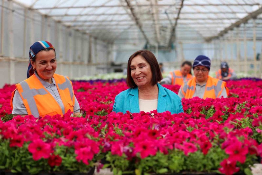 Selvi Kılıçdaroğlu Büyükşehir’in Bitki Üretim Tesisini Gezdi