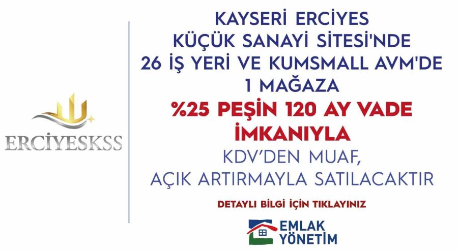 Emlak Yönetim’den Kayseri’de Açık Artırma İle Satılık İşyeri