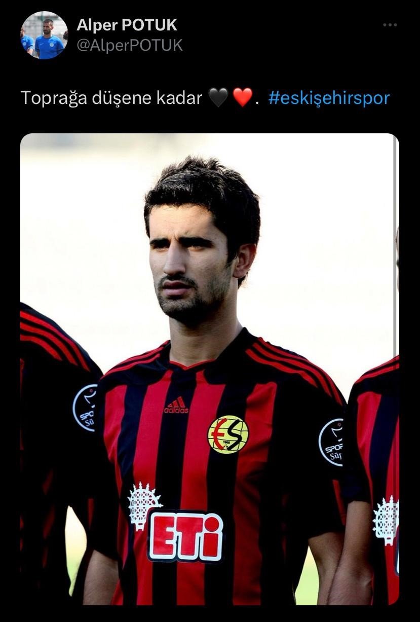 Milli Futbolcu Alper Potuk’tan Eskişehirspor Paylaşımı
