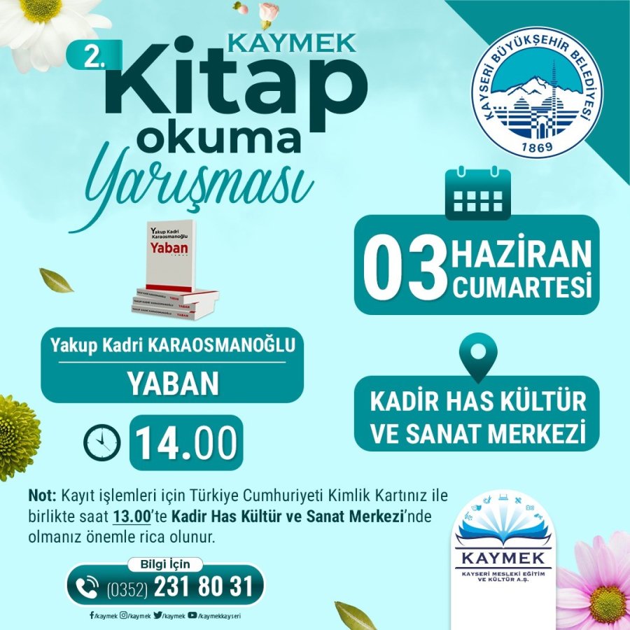 Büyükşehir’in Kitap Okuma Yarışması 3 Haziran’da Yapılacak