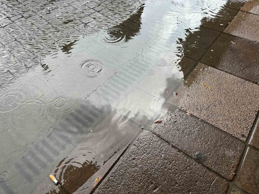 Yağmura Yakalanan Vatandaşların Korunma Çabası