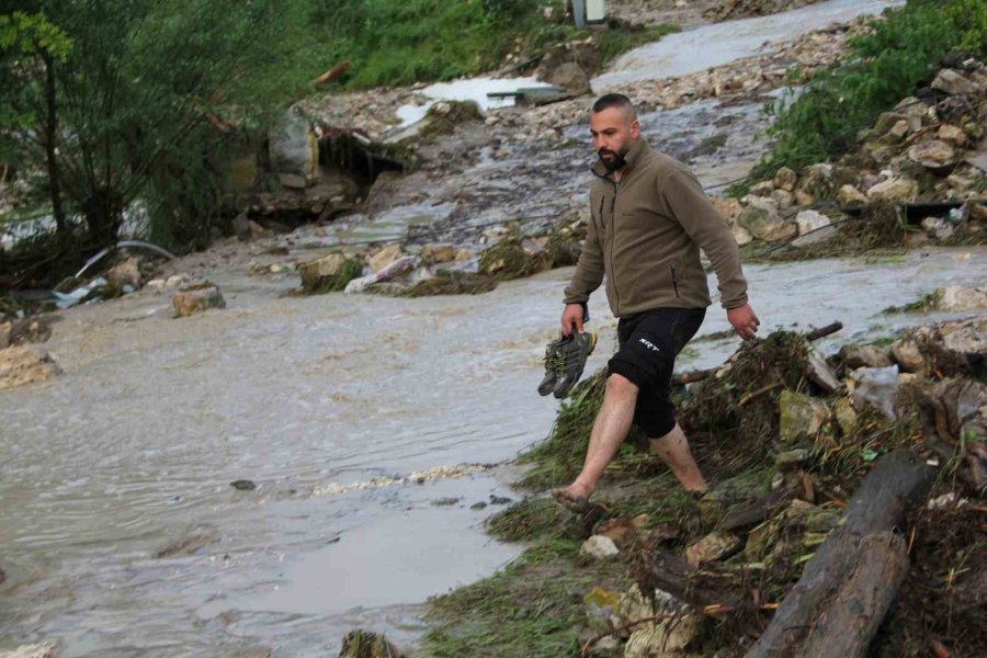 Sel Felaketinde 3 Ev Yıkıldı, Çok Sayıda Hayvan Telef Oldu