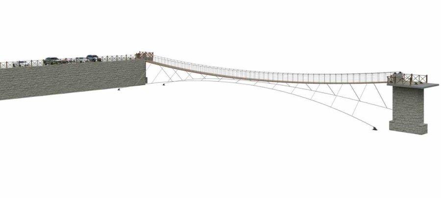 Göksu Şelalesi’ne Yaya Ulaşımını Sağlayan Sallanan Köprü Yenileniyor