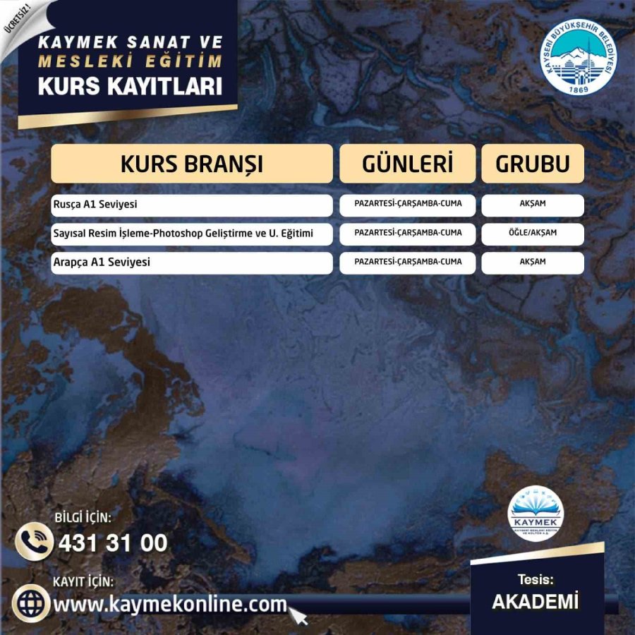 Kaymek Sanat Ve Mesleki Eğitim Yaz Dönemi Kurs Kayıtları Başladı