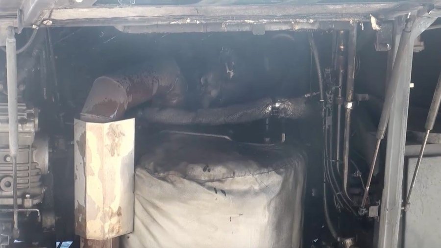 Tur Otobüsünde Korkutan Yangın