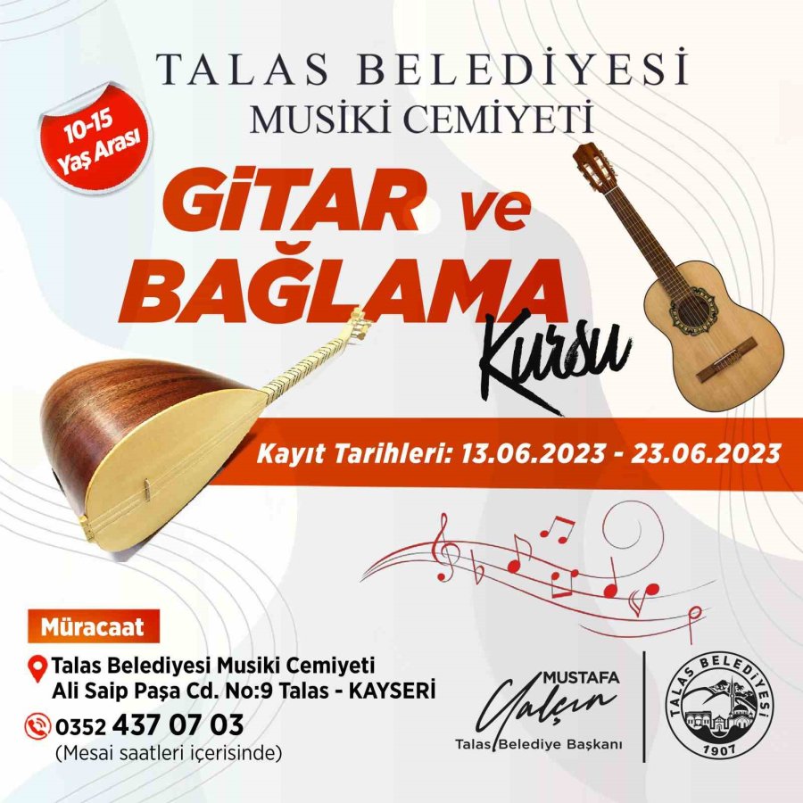 Talas Musiki Cemiyeti’nde Kurs Kayıtları Başladı