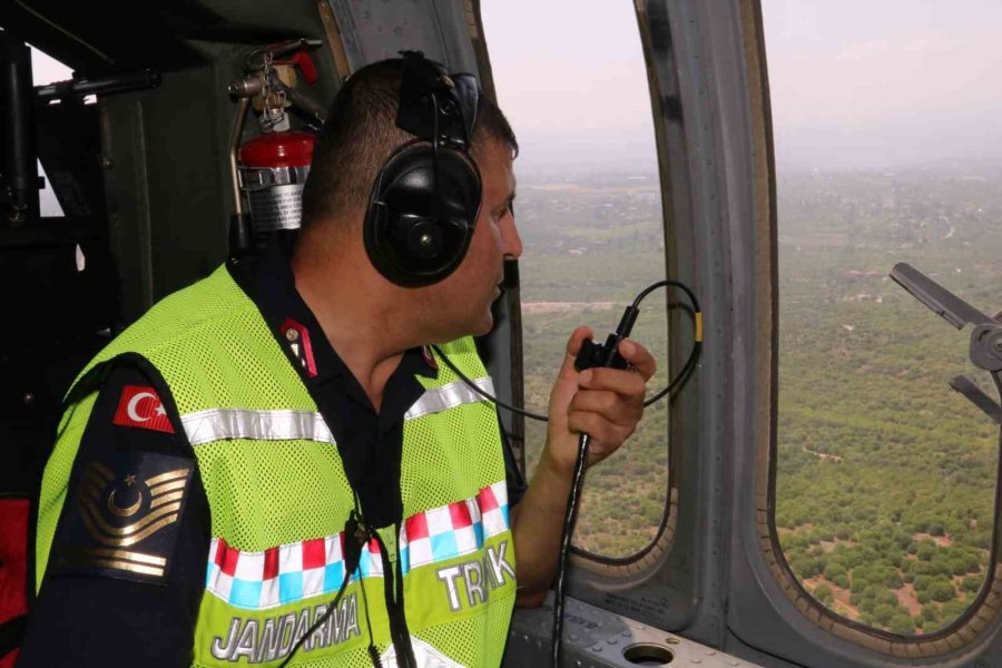 Mersin’de Jandarmadan Helikopter Destekli Trafik Denetimi