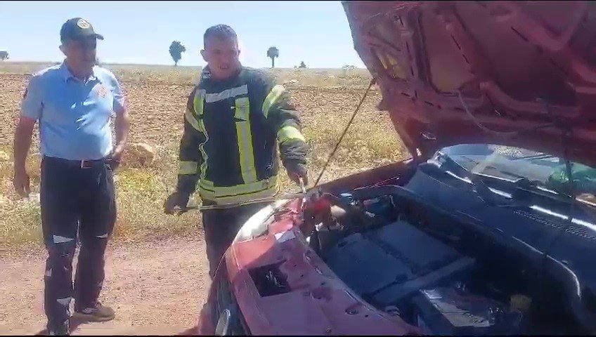 Park Halindeki Aracın Motorundan 1.5 Metre Uzunluğunda Yılan Çıktı