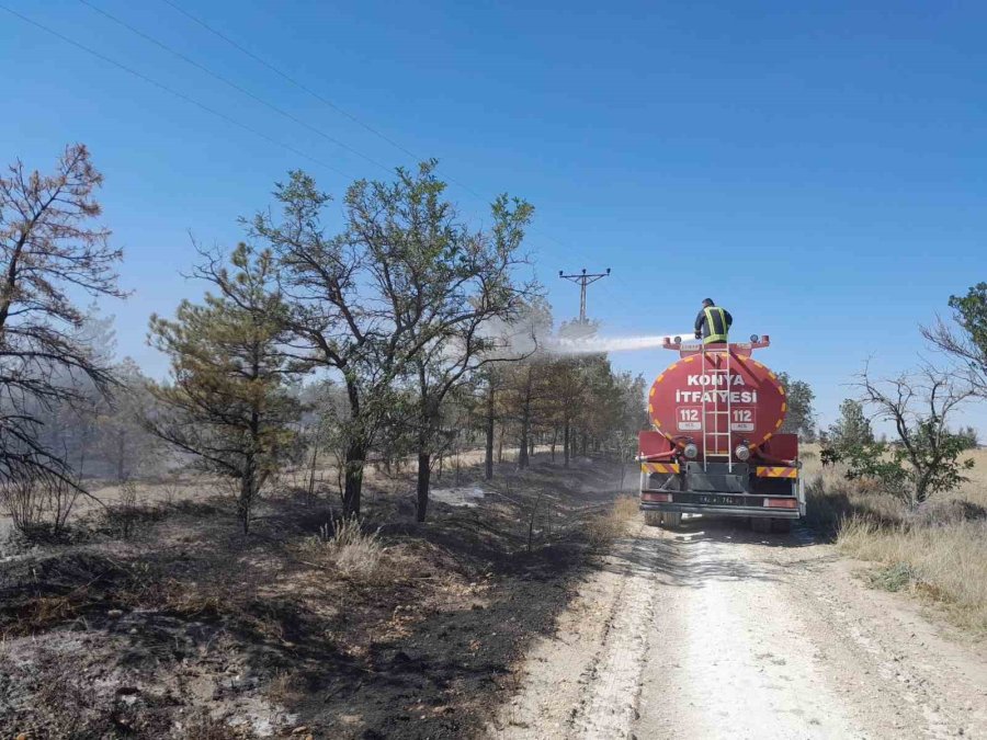 Konya’da Erozyon Önleme Sahası’nda Orman Yangını