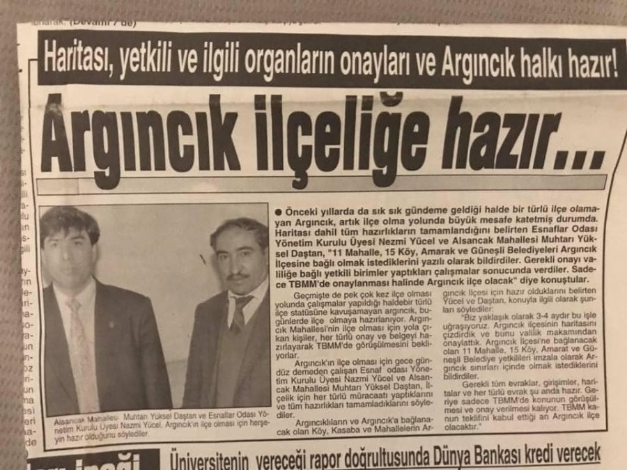 Argıncık’ın 30 Yıllık Hayali
