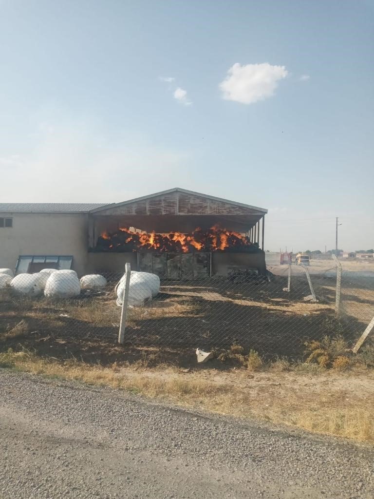 Konya’da Samanlık Ve Ahır Yangınında Büyükbaş Hayvanlar Telef Oldu