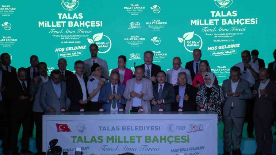 Talas’ın 100 Bin Metrekarelik Millet Bahçesi’nin Temeli Atıldı