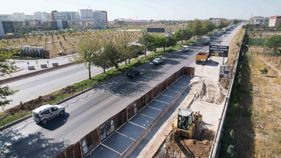 Konya Şehir Hastanesi Önünde Köprülü Kavşak Çalışmalarına Başlandı