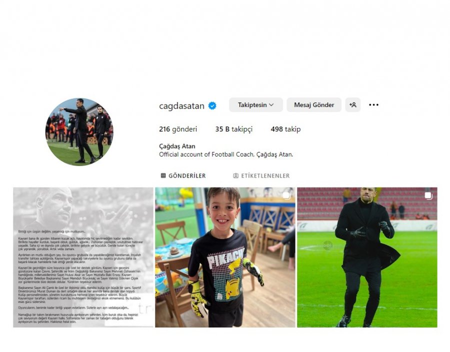 Kayserispor’dan Ayrılan Çağdaş Atan’dan İkinci Hamle