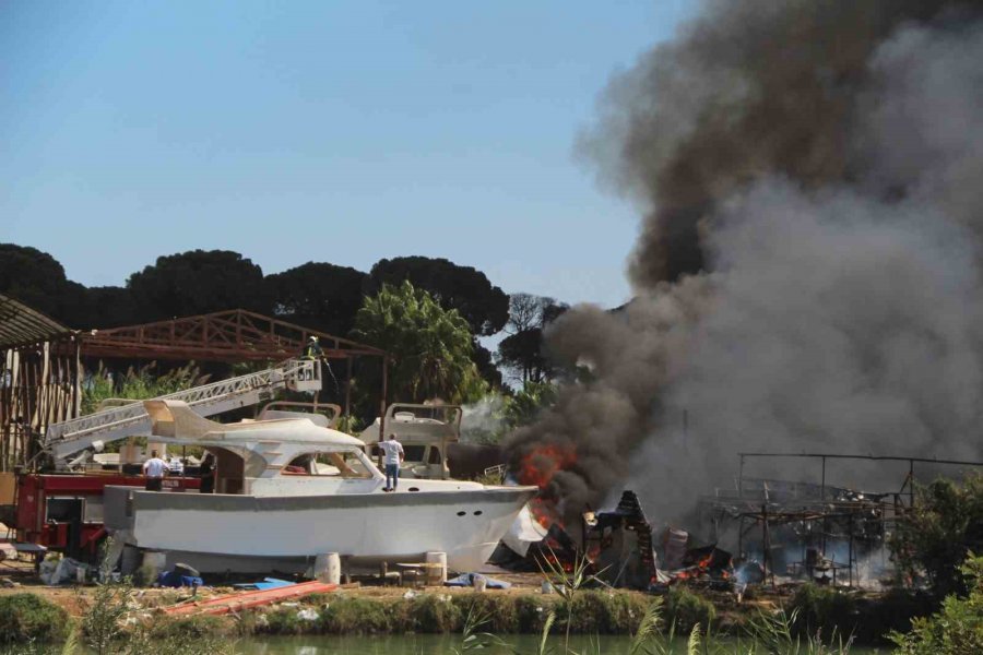 Tersanedeki Tekneler Alev Alev Yandı, Ormana Sıçrayan Yangın Söndürüldü