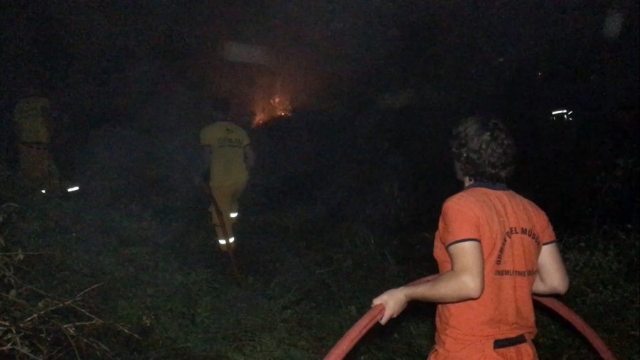 Sazlık Alanda Korkutan Yangın, Ormancılar İle İtfaiye Müdahale Etti
