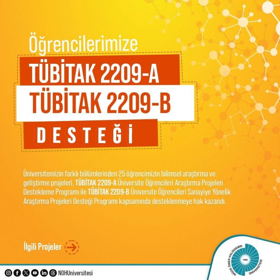 Niğde’de Eğitim Gören 21 Öğrenciye Proje Desteği