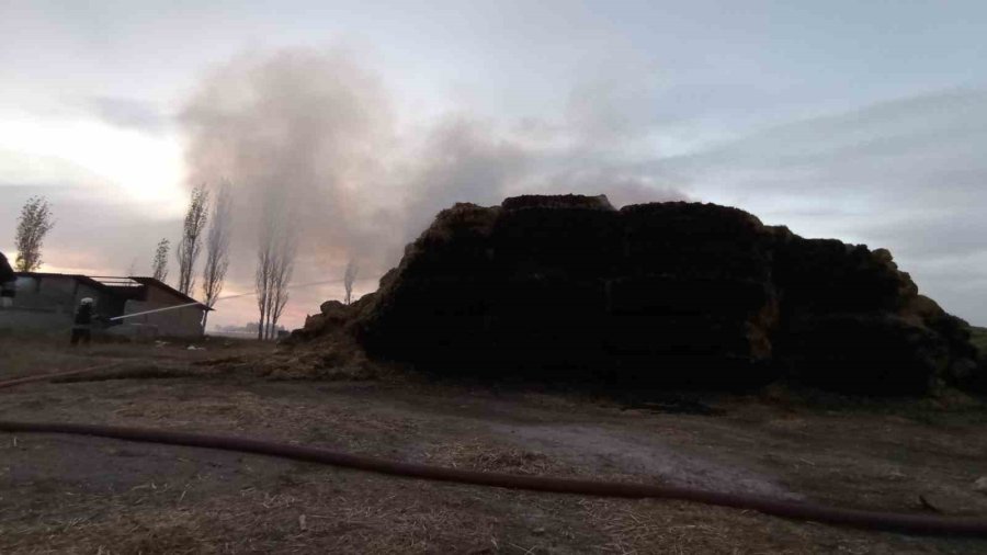 Kopan Elektrik Teli 20 Bin Saman Balyasını Yaktı