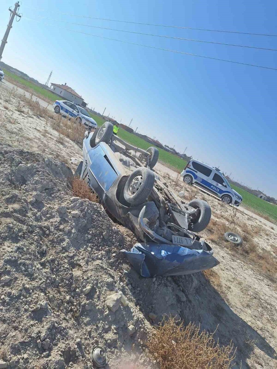 Konya’da Otomobil Takla Attı: 1 Yaralı