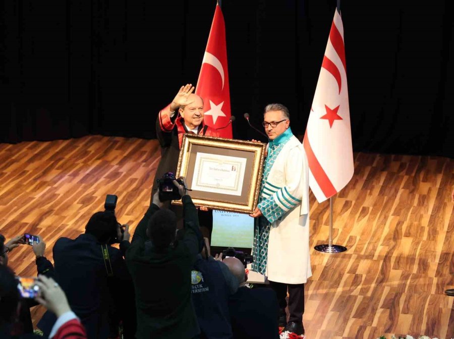 Kktc Cumhurbaşkanı Ersin Tatar’a Selçuk Üniversitesi’nde Fahri Doktora Verildi