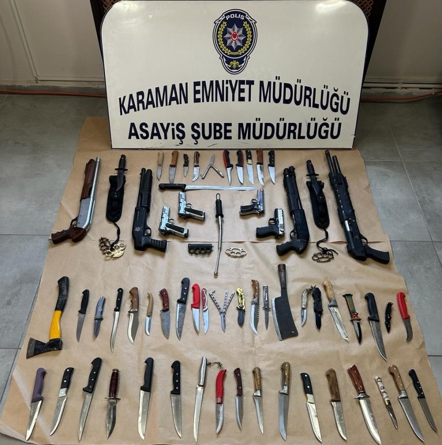 Karaman’da 5 Ayda Aranan 133 Kişi Tutuklandı, 244 Silah Ve 657 Bıçak Ele Geçirildi