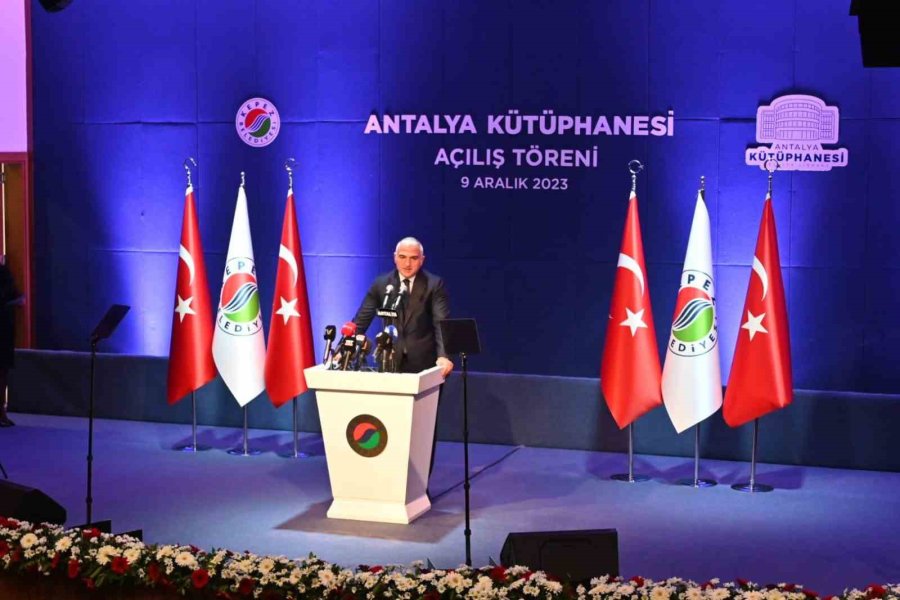 Akdeniz’in En Büyük Kütüphanesi, Bakan Ersoy’un Katılımıyla Açıldı