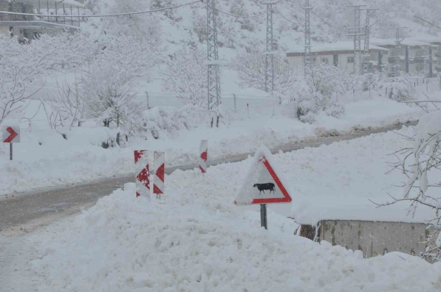 Mersin’de Kar Yağışı: Karaman Yolu Büyük Araçlara Kapatıldı