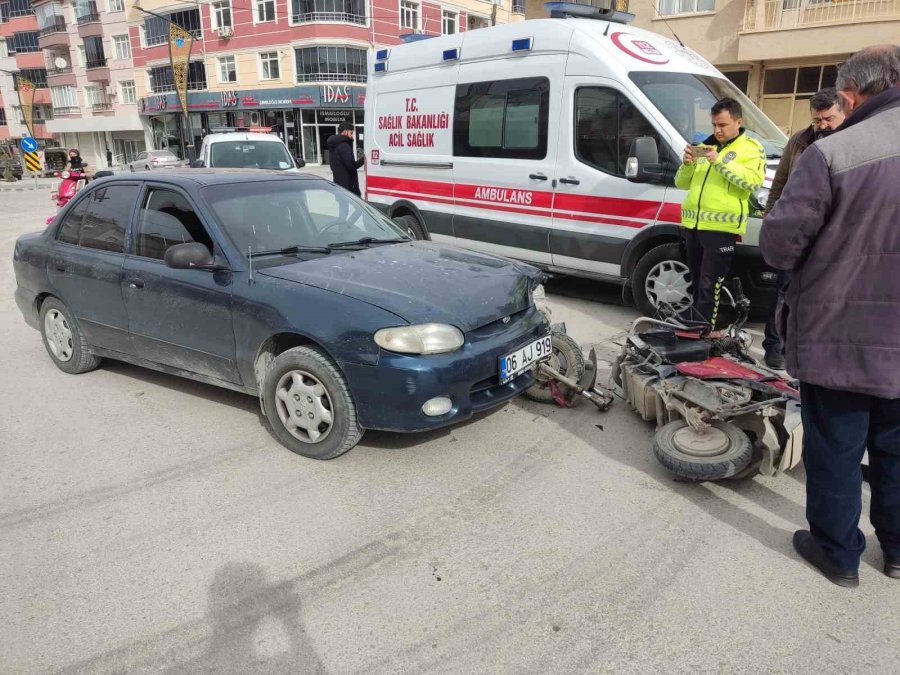 Konya’da Otomobil İle Elektrikli Bisiklet Çarpıştı: 1 Yaralı