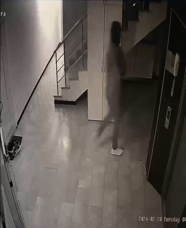 Daire Kapısı Önündeki Spor Ayakkabıyı Böyle Çaldı