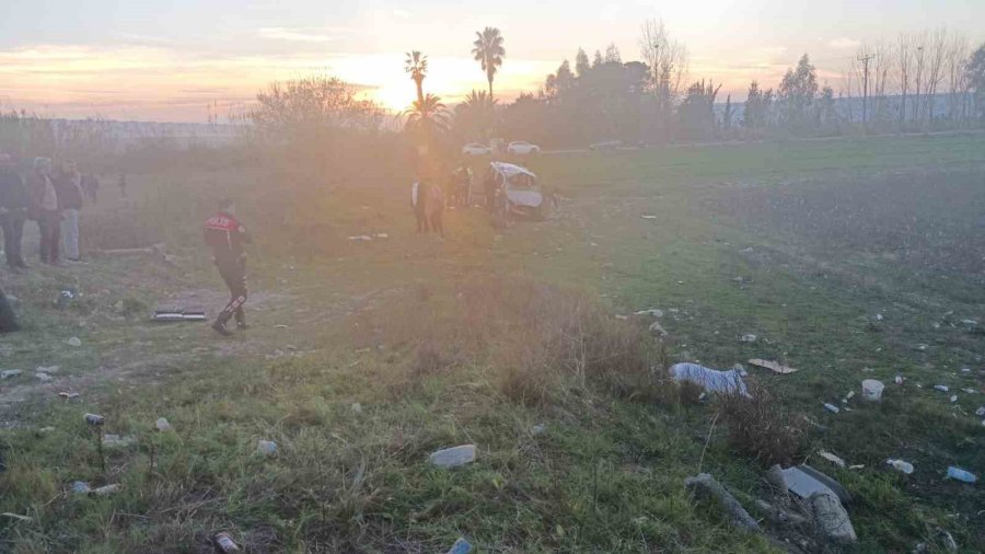 Virajı Alamayan Otomobil Takla Atarak Boş Araziye Uçtu: 1 Yaralı