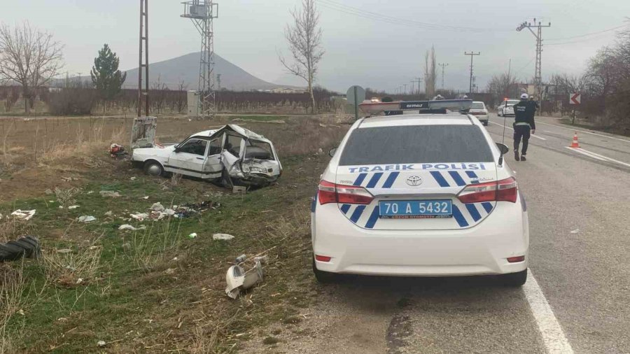 Karaman’da Tır Otomobile Arkadan Çarptı: 1 Yaralı