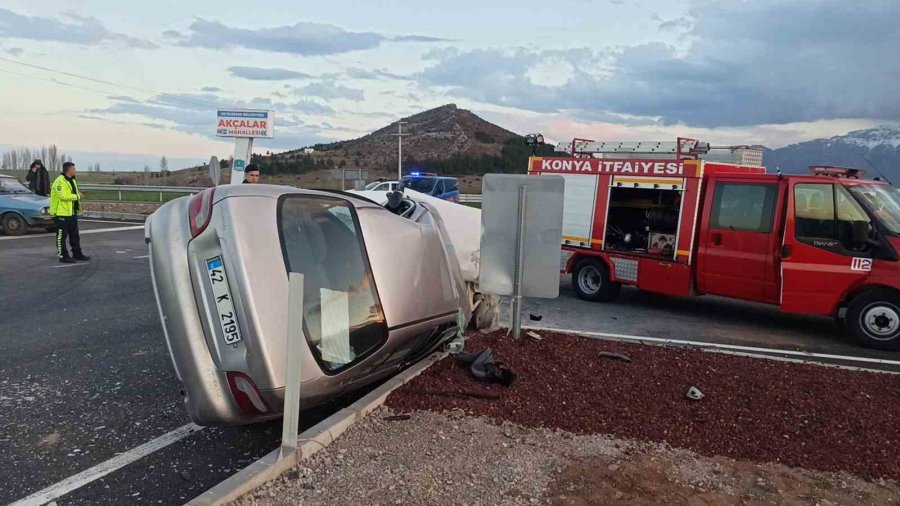Konya’da İki Otomobil Çarpıştı: 4 Yaralı