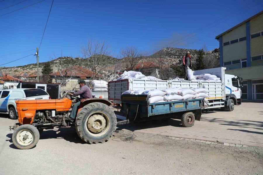 Korkutelili Çiftçilere 36 Ton Yem Desteği