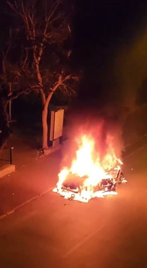 Park Halindeki Otomobil Alev Topuna Döndü