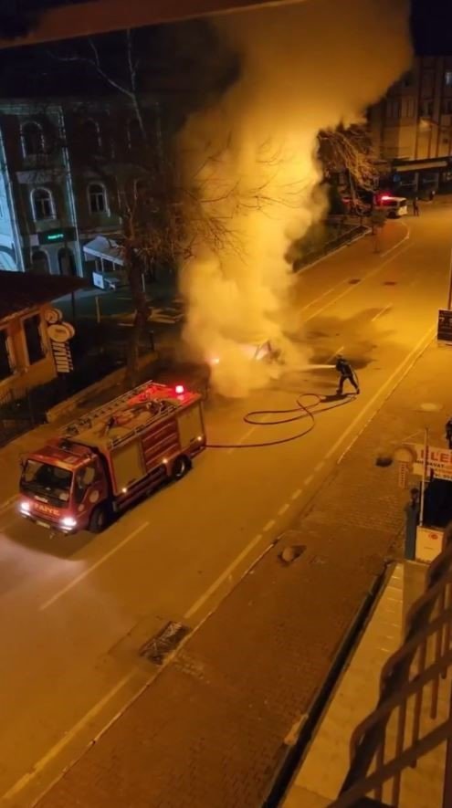 Park Halindeki Otomobil Alev Topuna Döndü