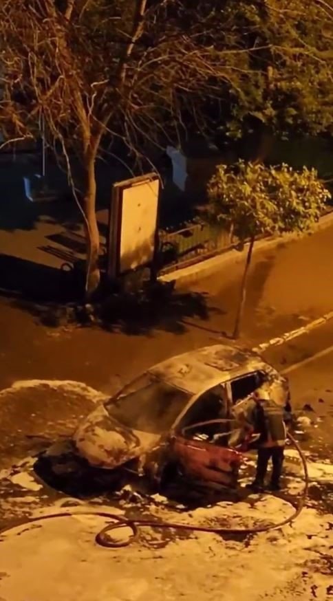 Park Halindeki Otomobil Alev Topuna Döndü