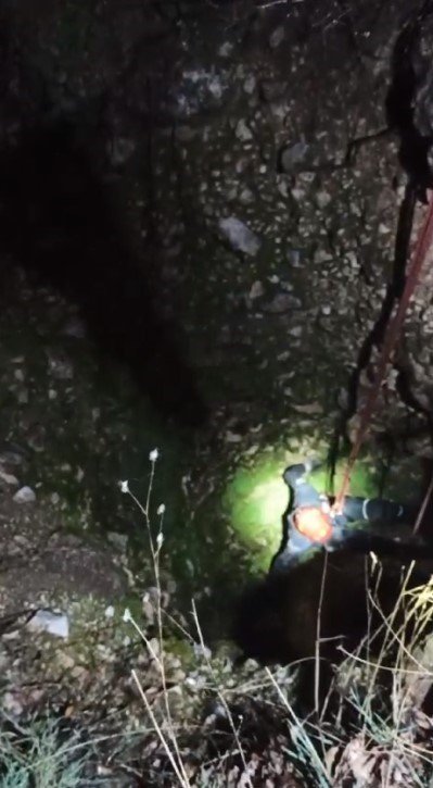 15 Metrelik Kuyuya Düşen İnek, 3 Saatte Kurtarıldı