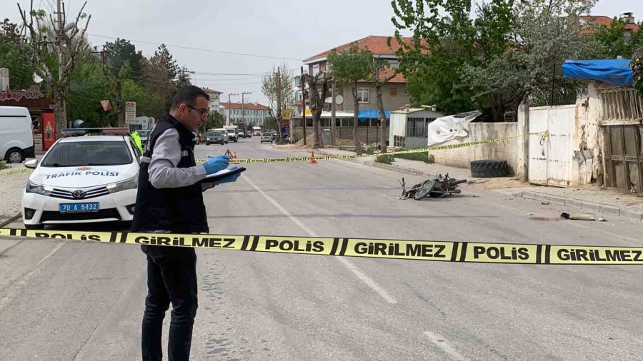 Karaman’da Motosiklet Sürücüsünün Ağır Yaralandığı Kaza Kamerada