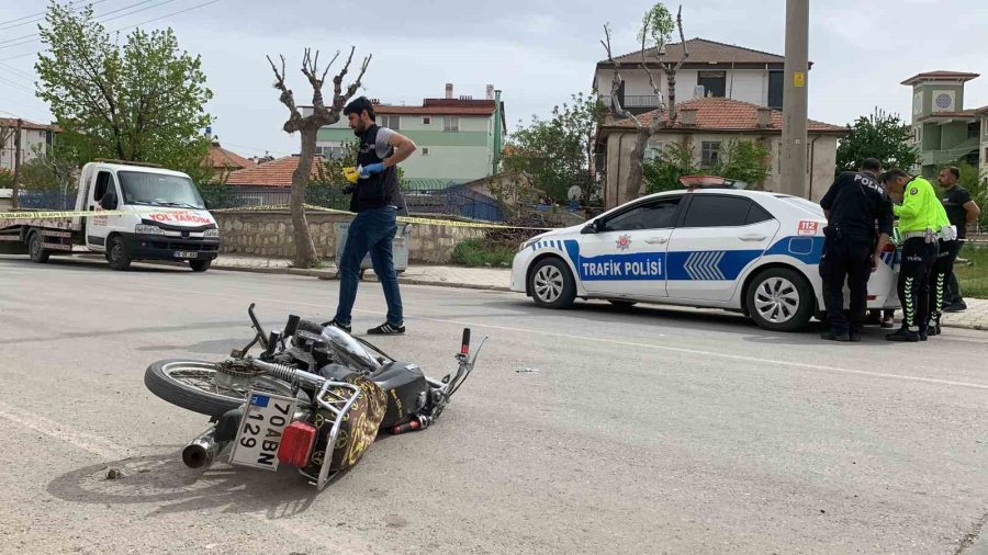 Karaman’da Motosiklet Sürücüsünün Ağır Yaralandığı Kaza Kamerada