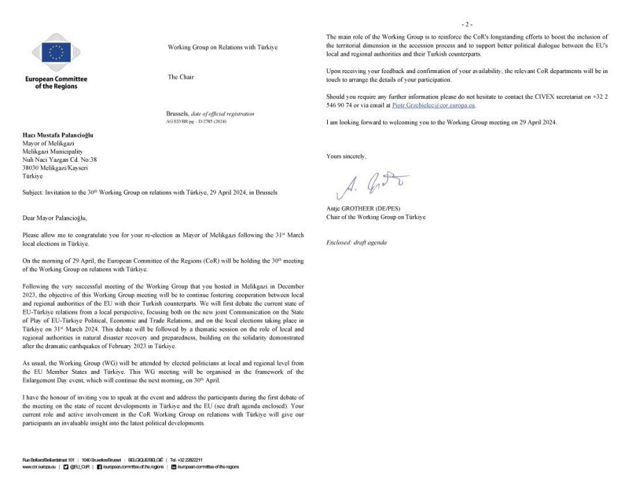 Başkan Palancıoğlu, Brüksel’de Avrupalılara Hitap Edecek