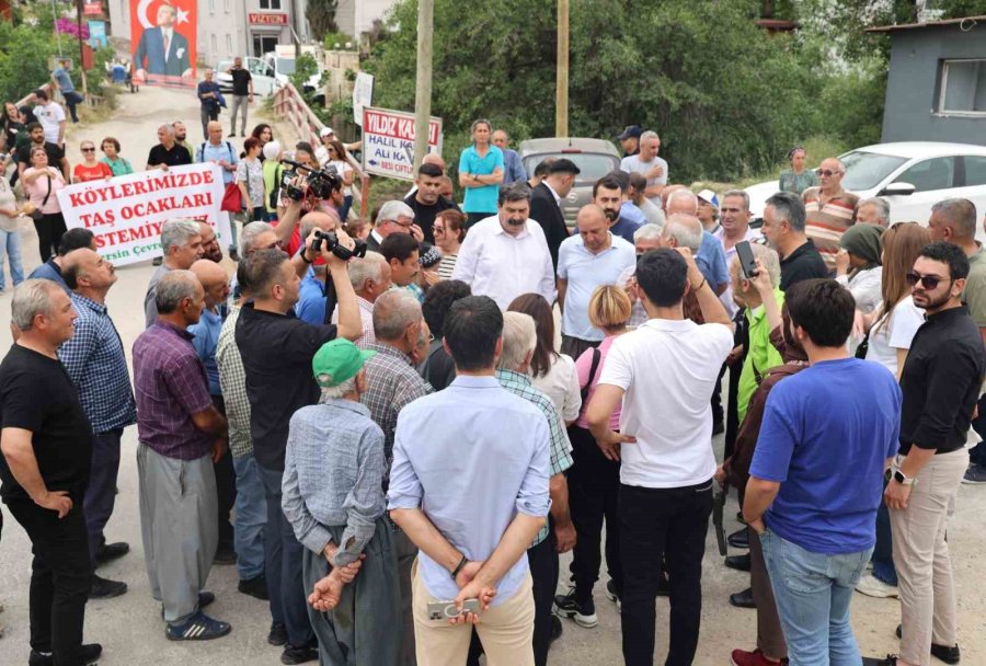 Belediye Başkanı Taş Ocağı Eylemine Katıldı