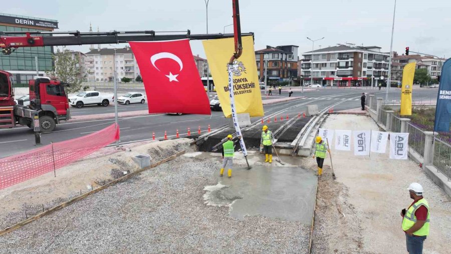 Konya’da Stadyum-şehir Hastanesi Tramvay Hattı 1. Etabının Temeli Atıldı
