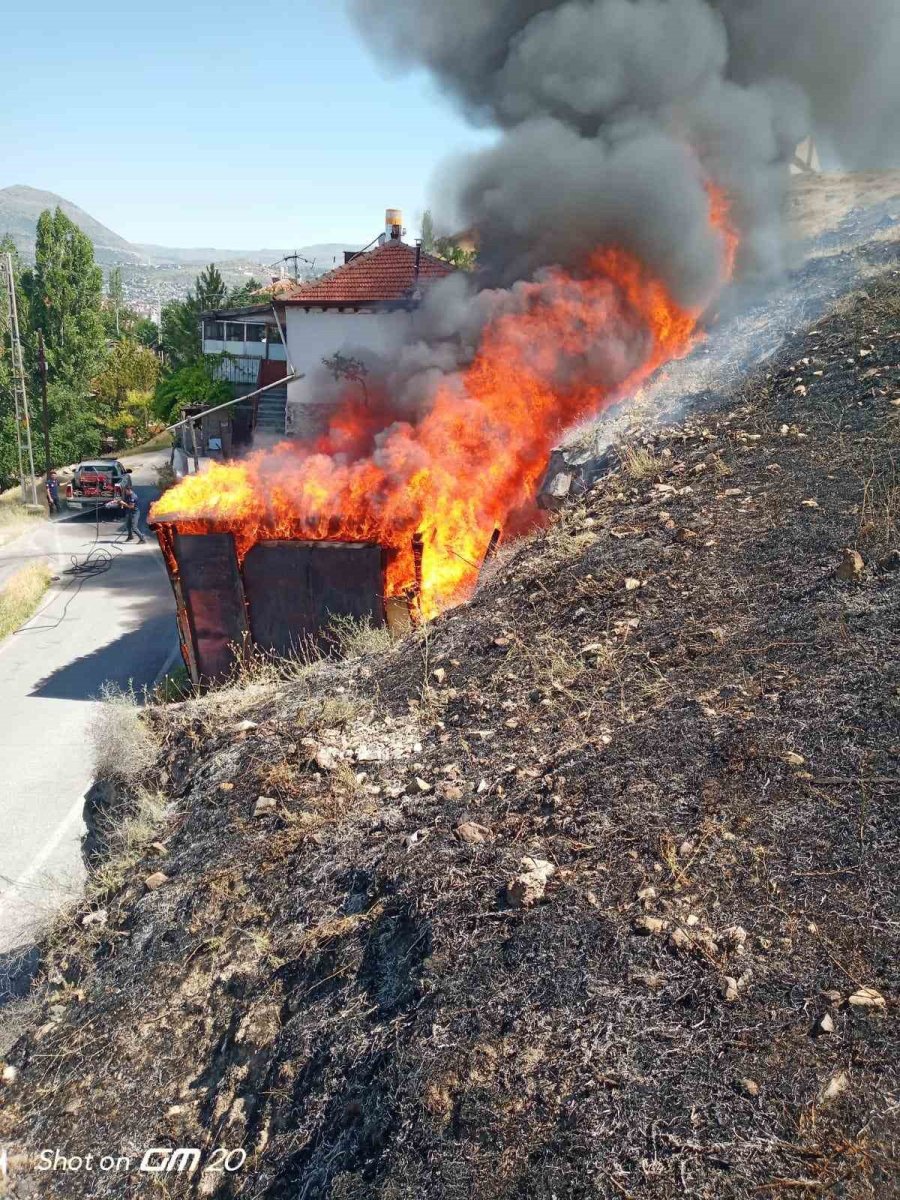 Alevlerin Ortasında Kalan Kaplumbağaya Ekiplerden Yardım Eli